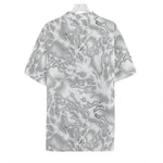 White Electric Lightning Print Hawaiian Shirt