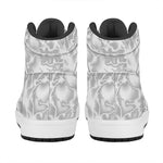 White Electric Lightning Print High Top Leather Sneakers