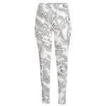 White Electric Lightning Print High-Waisted Pocket Leggings