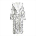White Electric Lightning Print Hooded Bathrobe