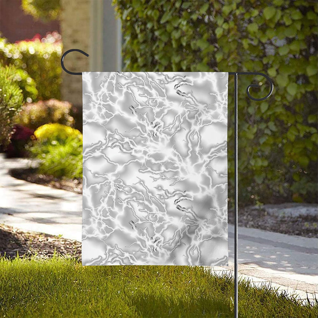 White Electric Lightning Print House Flag