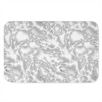 White Electric Lightning Print Indoor Door Mat