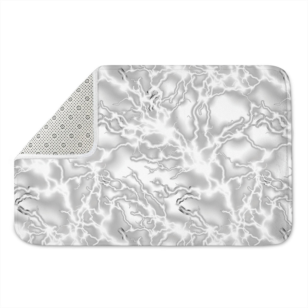 White Electric Lightning Print Indoor Door Mat