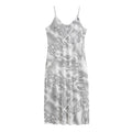 White Electric Lightning Print Jersey Midi Cami Dress