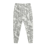 White Electric Lightning Print Jogger Pants