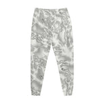White Electric Lightning Print Jogger Pants