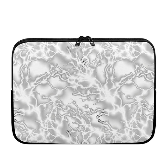 White Electric Lightning Print Laptop Sleeve