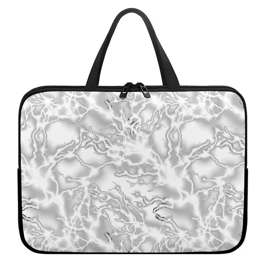 White Electric Lightning Print Laptop Sleeve With Handle