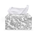 White Electric Lightning Print Leather Tissue Box Cover