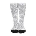 White Electric Lightning Print Long Socks