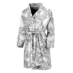 White Electric Lightning Print Men's Bathrobe