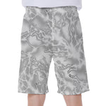 White Electric Lightning Print Men's Beach Shorts