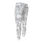 White Electric Lightning Print Men's Compression Pants