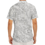 White Electric Lightning Print Men's Deep V-Neck Shirt