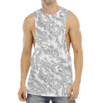 White Electric Lightning Print Men's Muscle Tank Top