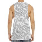 White Electric Lightning Print Men's Muscle Tank Top