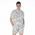 White Electric Lightning Print Men's Romper