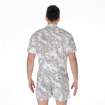 White Electric Lightning Print Men's Rompers