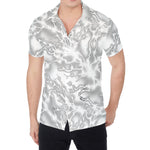 White Electric Lightning Print Men's Shirt