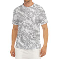 White Electric Lightning Print Men's Short Sleeve Rash Guard