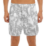 White Electric Lightning Print Men's Split Running Shorts