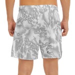 White Electric Lightning Print Men's Split Running Shorts