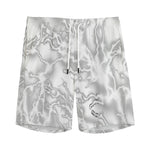 White Electric Lightning Print Men's Sports Shorts