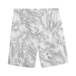 White Electric Lightning Print Men's Sports Shorts