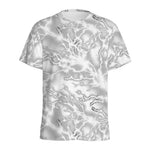 White Electric Lightning Print Men's Sports T-Shirt