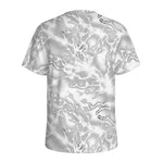 White Electric Lightning Print Men's Sports T-Shirt