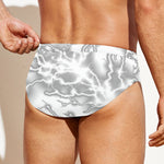 White Electric Lightning Print Men's Swim Briefs