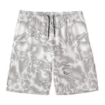 White Electric Lightning Print Men's Swim Trunks