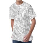 White Electric Lightning Print Men's Velvet T-Shirt