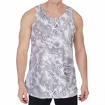 White Electric Lightning Print Men's Velvet Tank Top