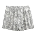 White Electric Lightning Print Mesh Shorts