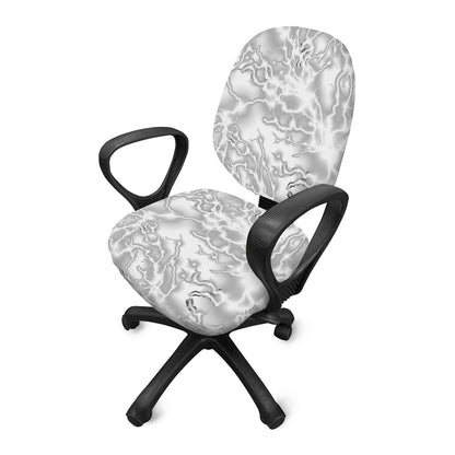 White Electric Lightning Print Office Chair Cover