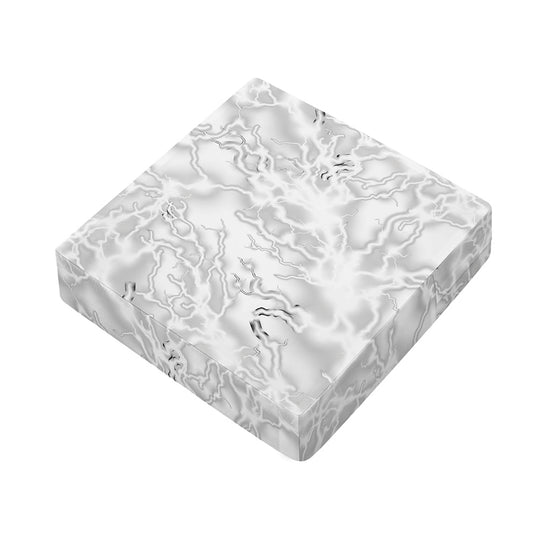 White Electric Lightning Print Outdoor Seat Cushion Cover
