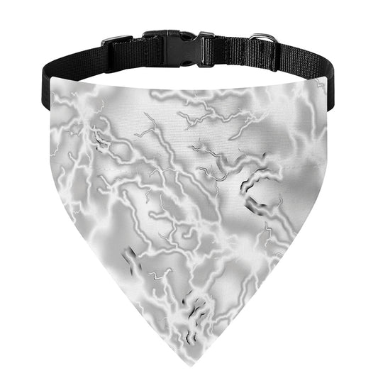 White Electric Lightning Print Over The Collar Dog Bandana