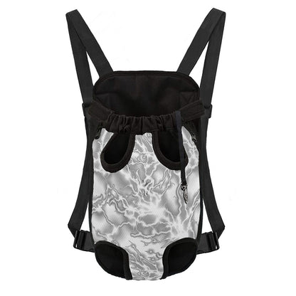 White Electric Lightning Print Pet Carrier Backpack