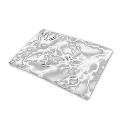 White Electric Lightning Print Pet Cooling Mat Cover