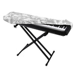 White Electric Lightning Print Piano Keyboard Cover