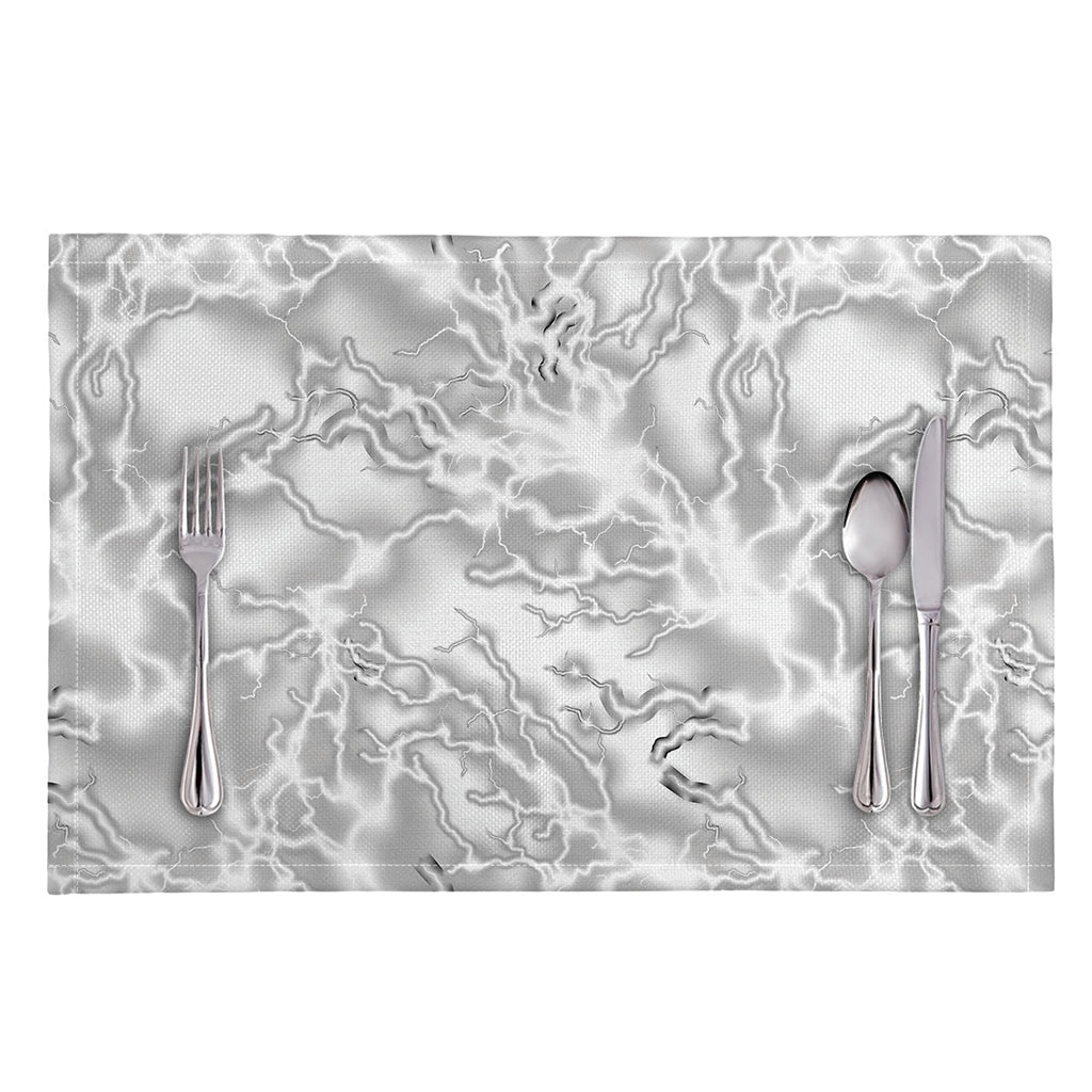 White Electric Lightning Print Placemat
