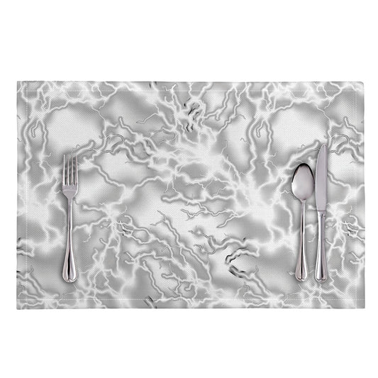 White Electric Lightning Print Placemat