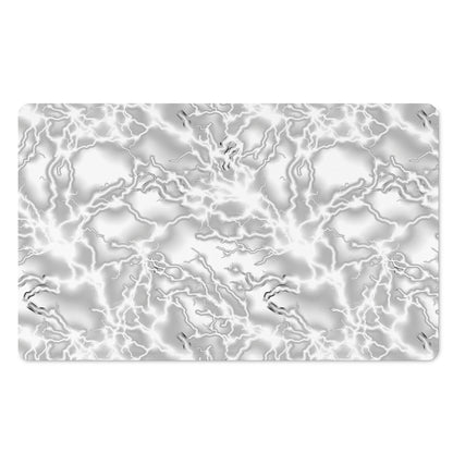 White Electric Lightning Print Polyester Doormat