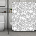 White Electric Lightning Print Polyester Shower Curtain
