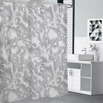 White Electric Lightning Print Premium Shower Curtain