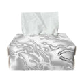 White Electric Lightning Print Rectangle Tissue Box Cover
