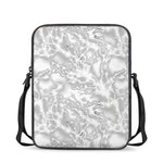 White Electric Lightning Print Rectangular Crossbody Bag