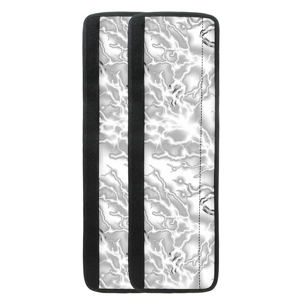 White Electric Lightning Print Refrigerator Handle Covers