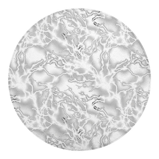 White Electric Lightning Print Round Blanket